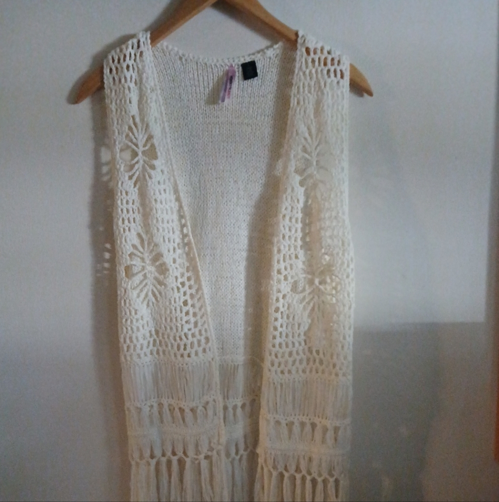 Love By Design Ivory Crochet Cardigan